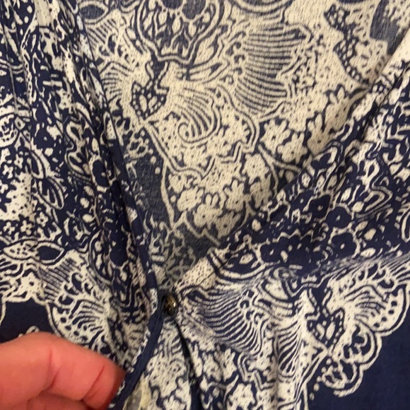 Gorgeous wrap navy print maxi dress boho - Picture 5 of 5